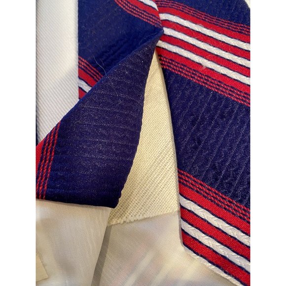 Vtg 60s 70s Mens Tie Wide Thick Polyester Necktie Disco Ugly Mod Red White Blue - Picture 5 of 11